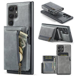 Leather Detachable Magnetic Card Holder Case with Zipper Pouch for Samsung Galaxy S26 Series