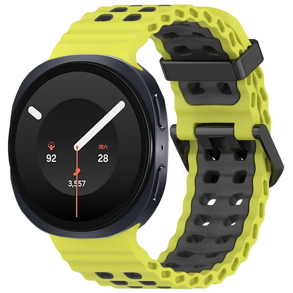 Perforated Silicone Watch Strap with Adjustable Fit for Samsung Galaxy Watch 9
