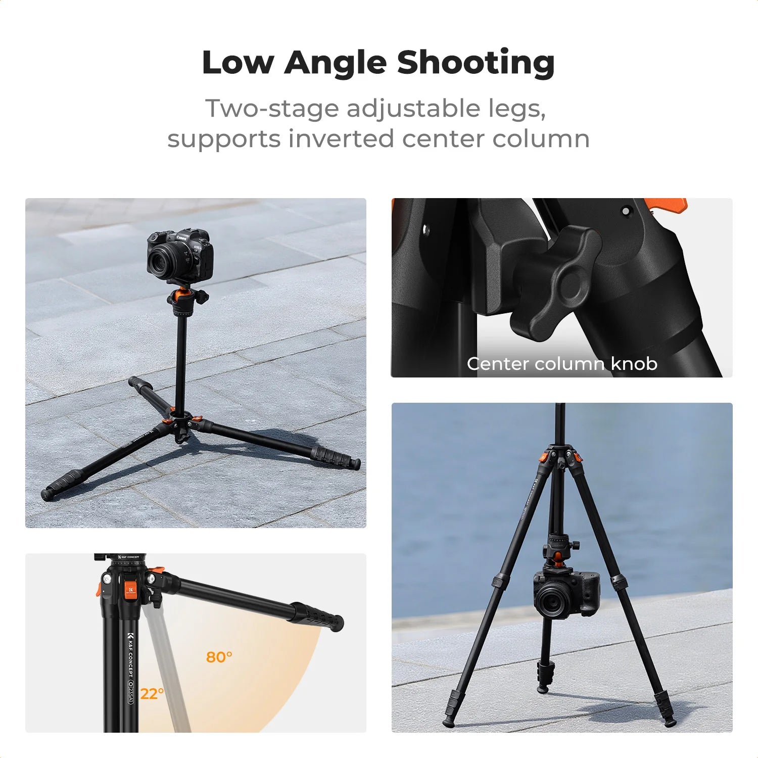 K&F Concept 63" Aluminum Travel Tripod