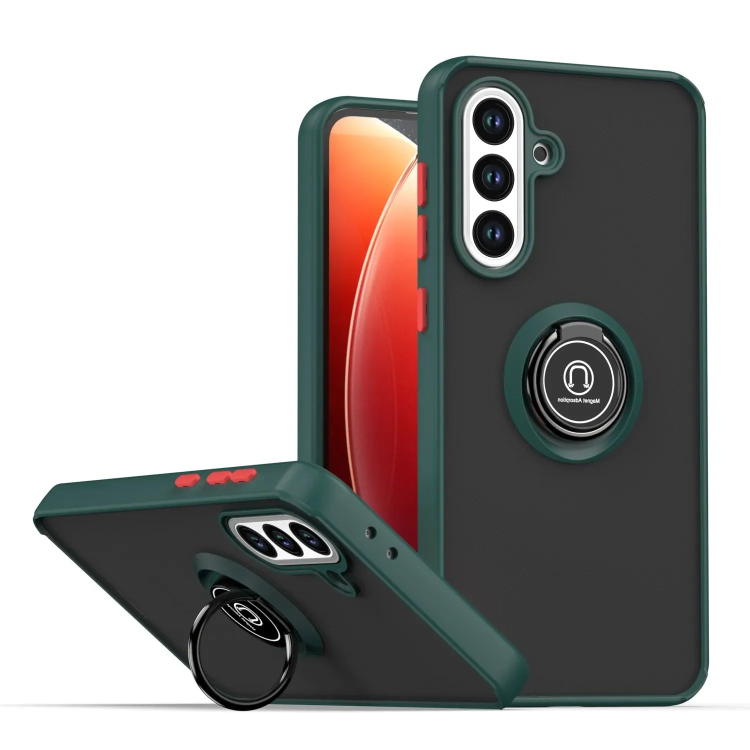 Shockproof Armor Matte Magnetic Case with Ring Stand for Samsung Galaxy A36