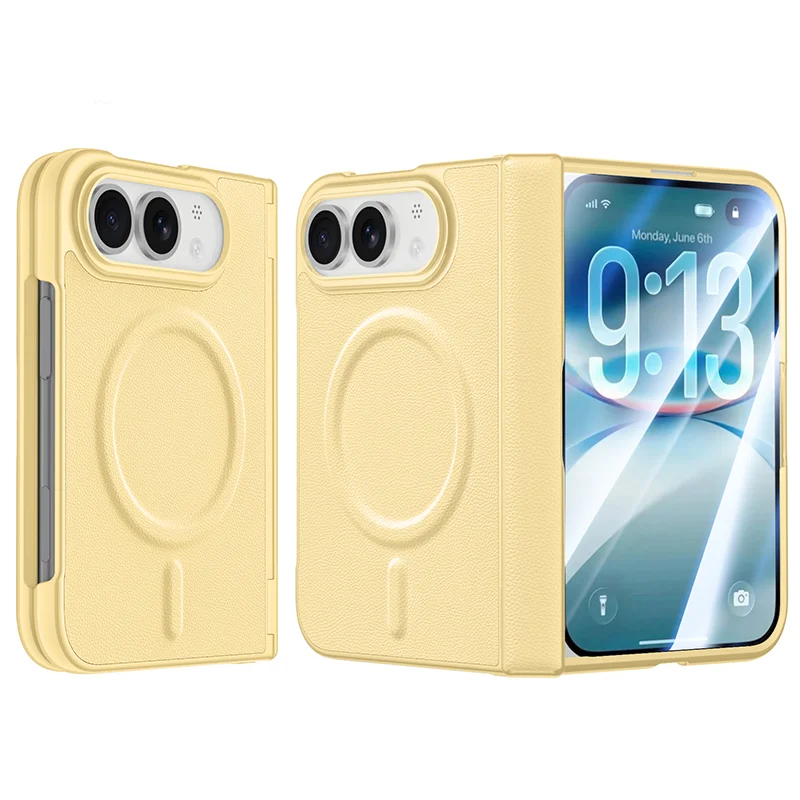 Textured PU Leather Hinge Protection Case for iPhone Duo