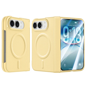 Textured PU Leather Hinge Protection Case for iPhone Duo