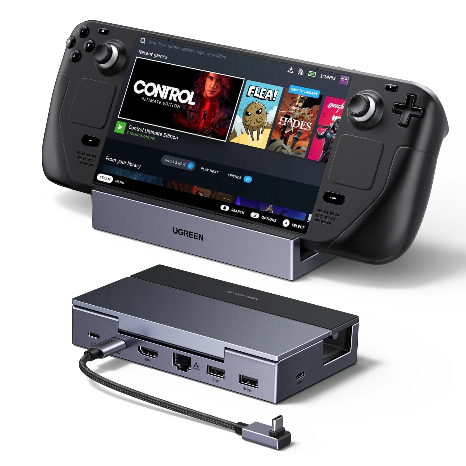 UGREEN 6-in-1 USB-C Hub Docking Station for Gaming Consoless