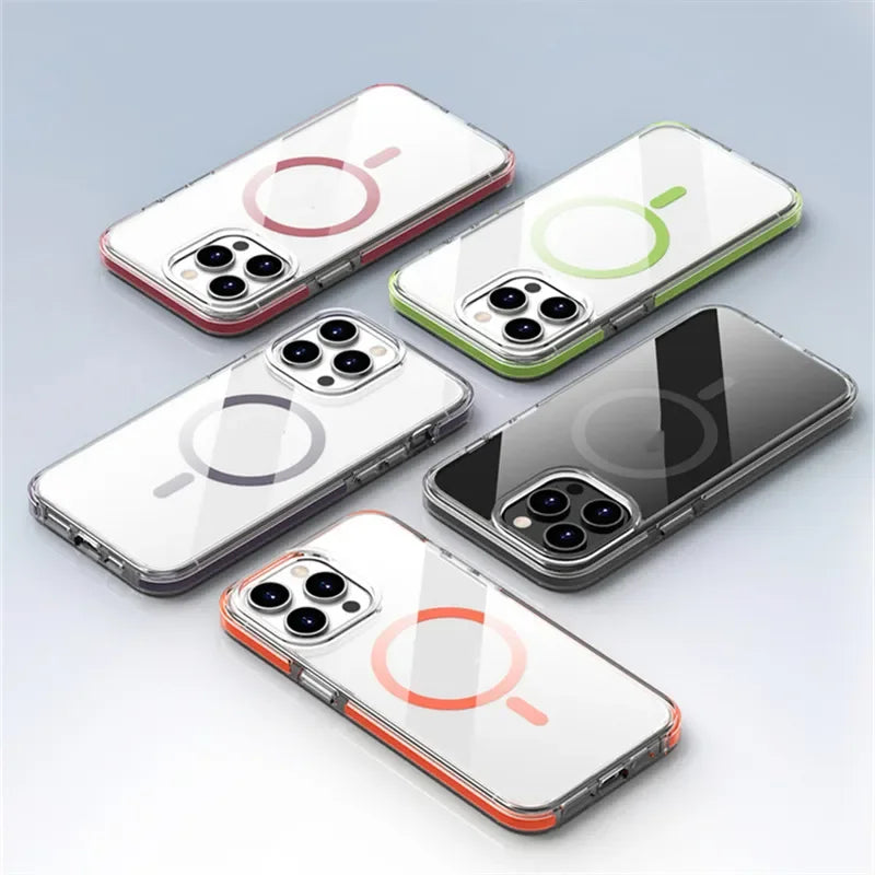 Shockproof Transparent Acrylic MagSafe Case for iPhone 15 Series
