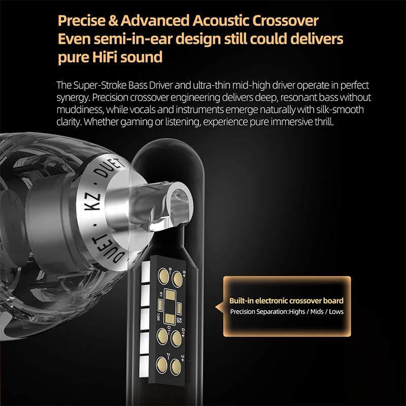 KZ Duet Quad-Core Dual Dynamic Driver Earphones