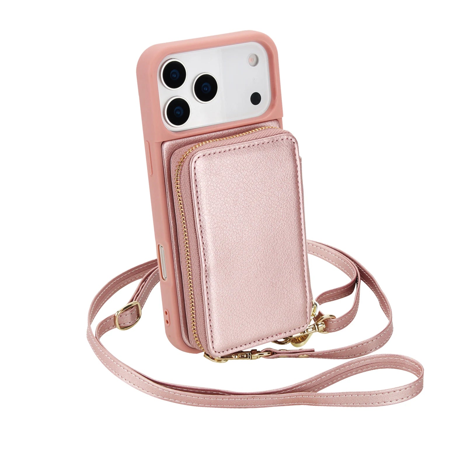 iPhone 17 Series Crossbody Leather Wallet Case