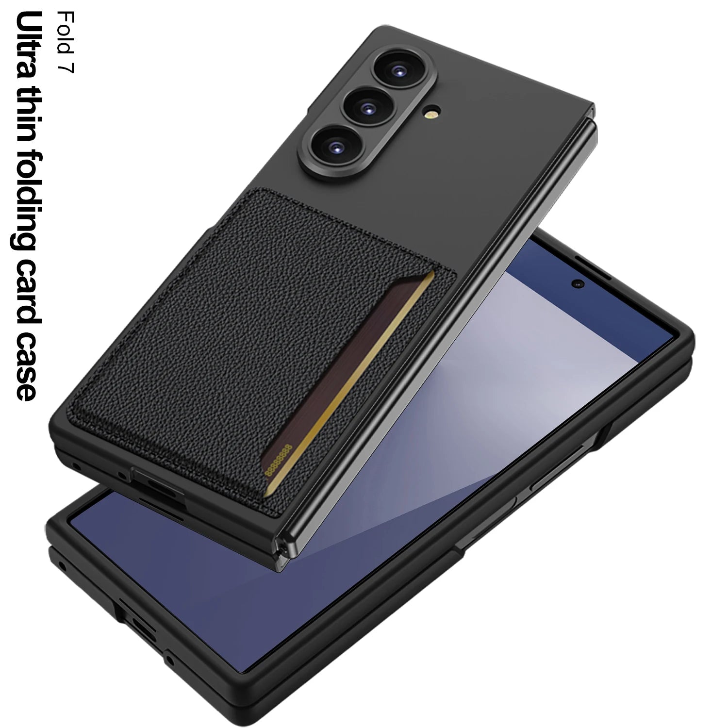 Slim Matte Ultra-Thin PC Leather Wallet Case for Samsung Galaxy Z Fold 6