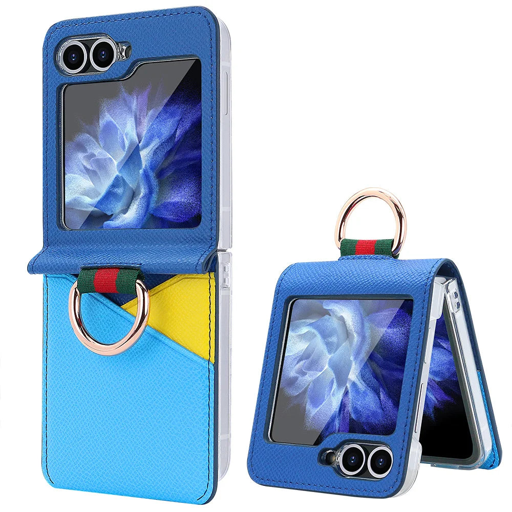 Fashionable Hit Color Leather Case for Samsung Galaxy Z Flip 5