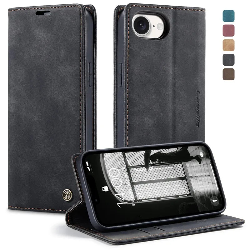 Shockproof Leather Flip Wallet Case for iPhone 16e