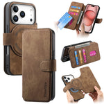 Premium 2-in-1 MagSafe Leather Case with Flip Card Holder for iPhone 17 Series