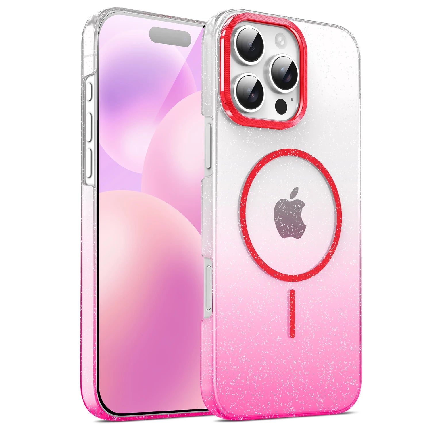 Glitter Laser Gradient Clear Matte MagSafe Case for iPhone 15 Series