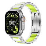 Steel and Fluororubber Segmented Bracelet Band with Removable Links for Apple Watch