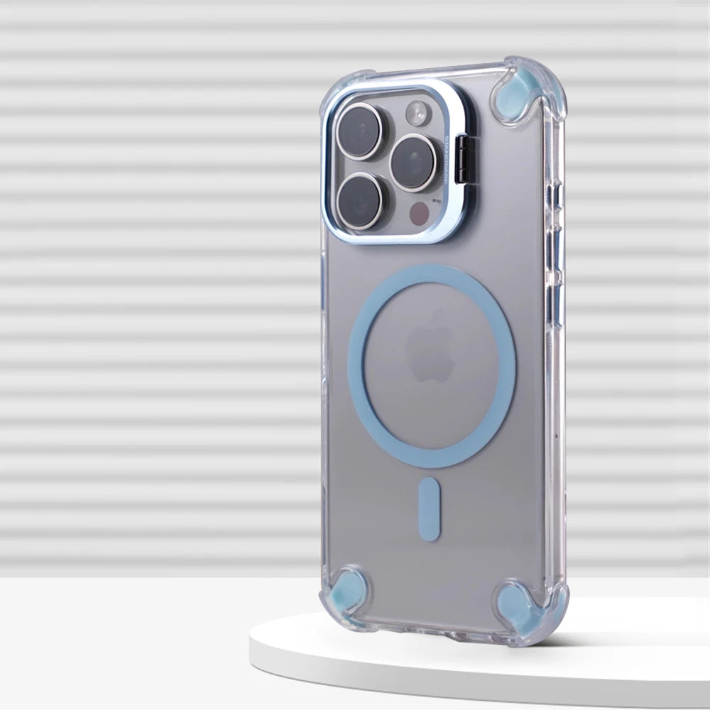 Clear Polycarbonate Shockproof Case with Raised Camera Lens Frame and MagSafe for iPhone 12 Series