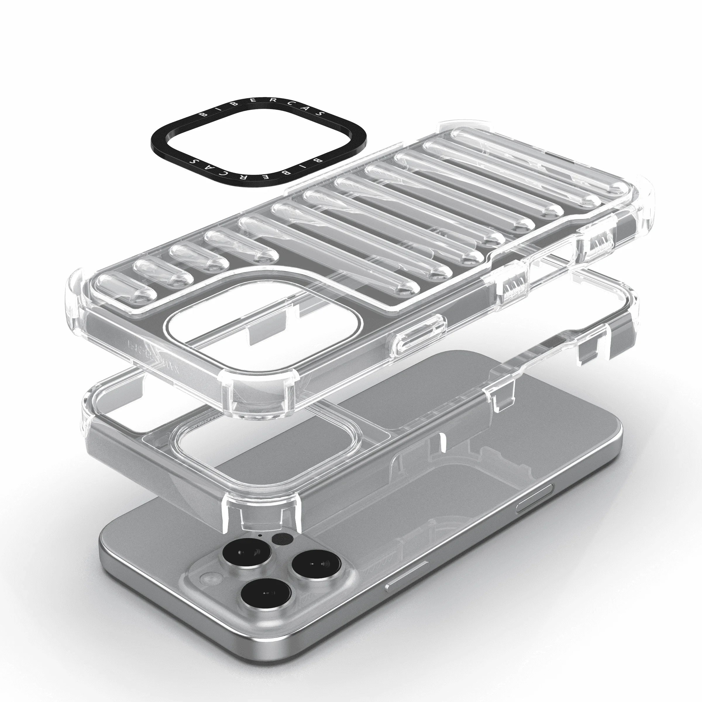 Capsule Air Cushion Transparent Shockproof Case for iPhone 16 Series