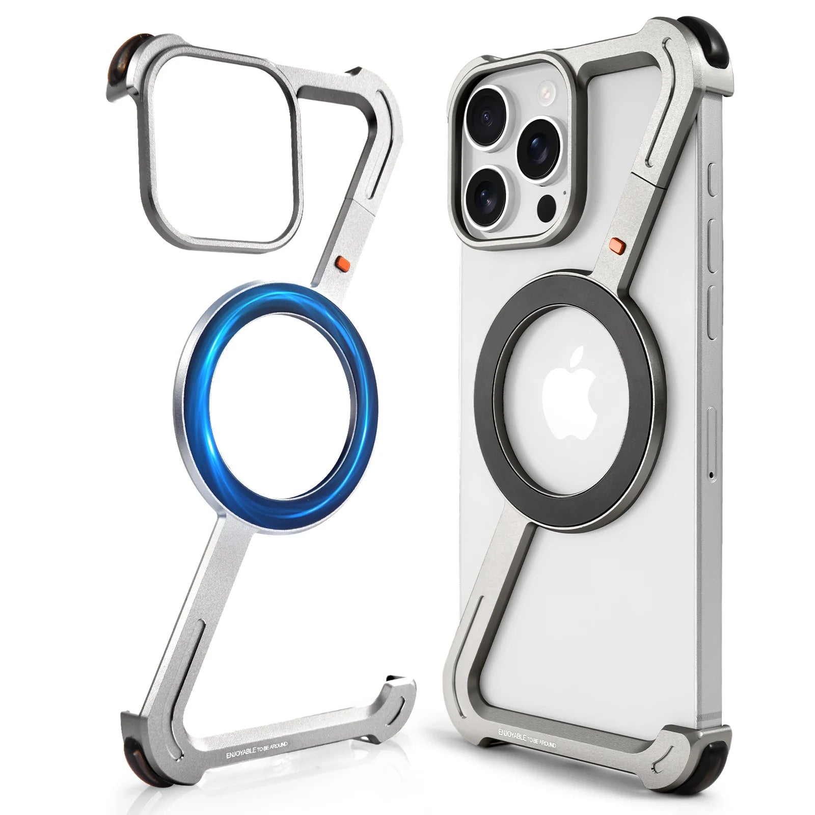 Minimalist Aluminum Alloy Z-Frame Case for iPhone 16 Pro / Pro Max