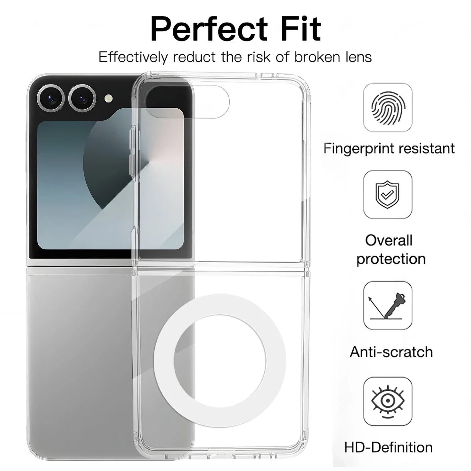 Shockproof Clear Magnetic Case for Samsung Galaxy Z Flip 7