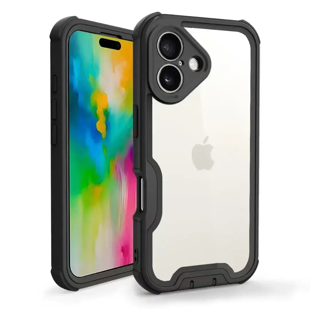 Shockproof Transparent Case with Lens Shield for iPhone 16 Series
