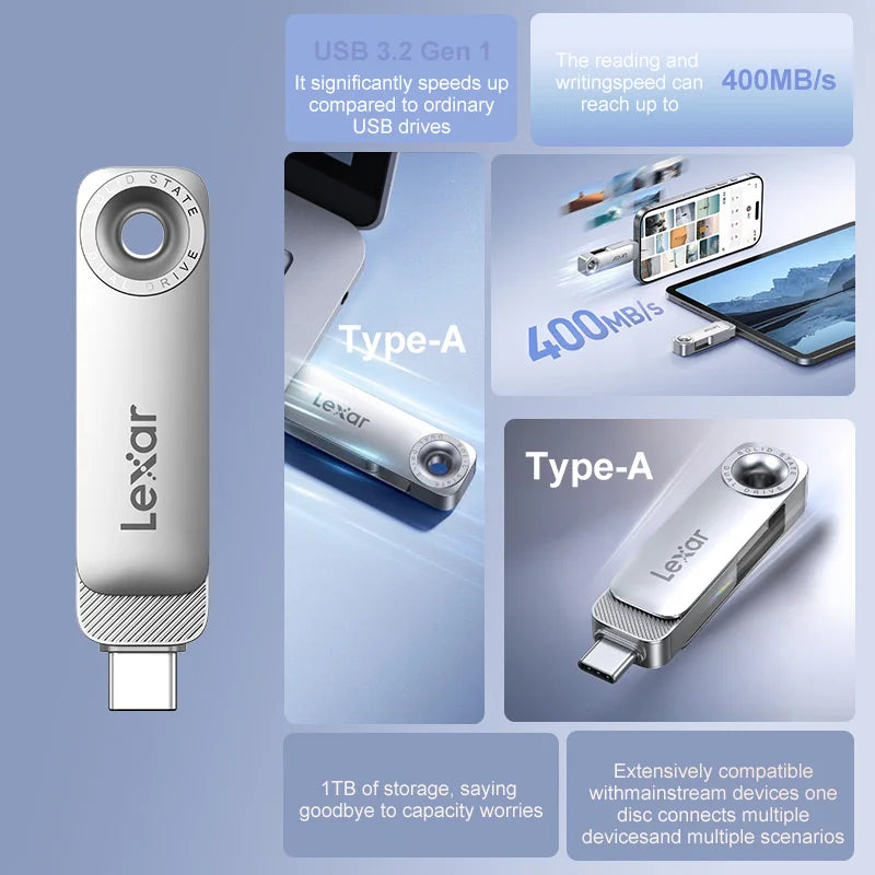 Lexar JumpDrive D50E Dual USB-C And USB-A Flash Drive