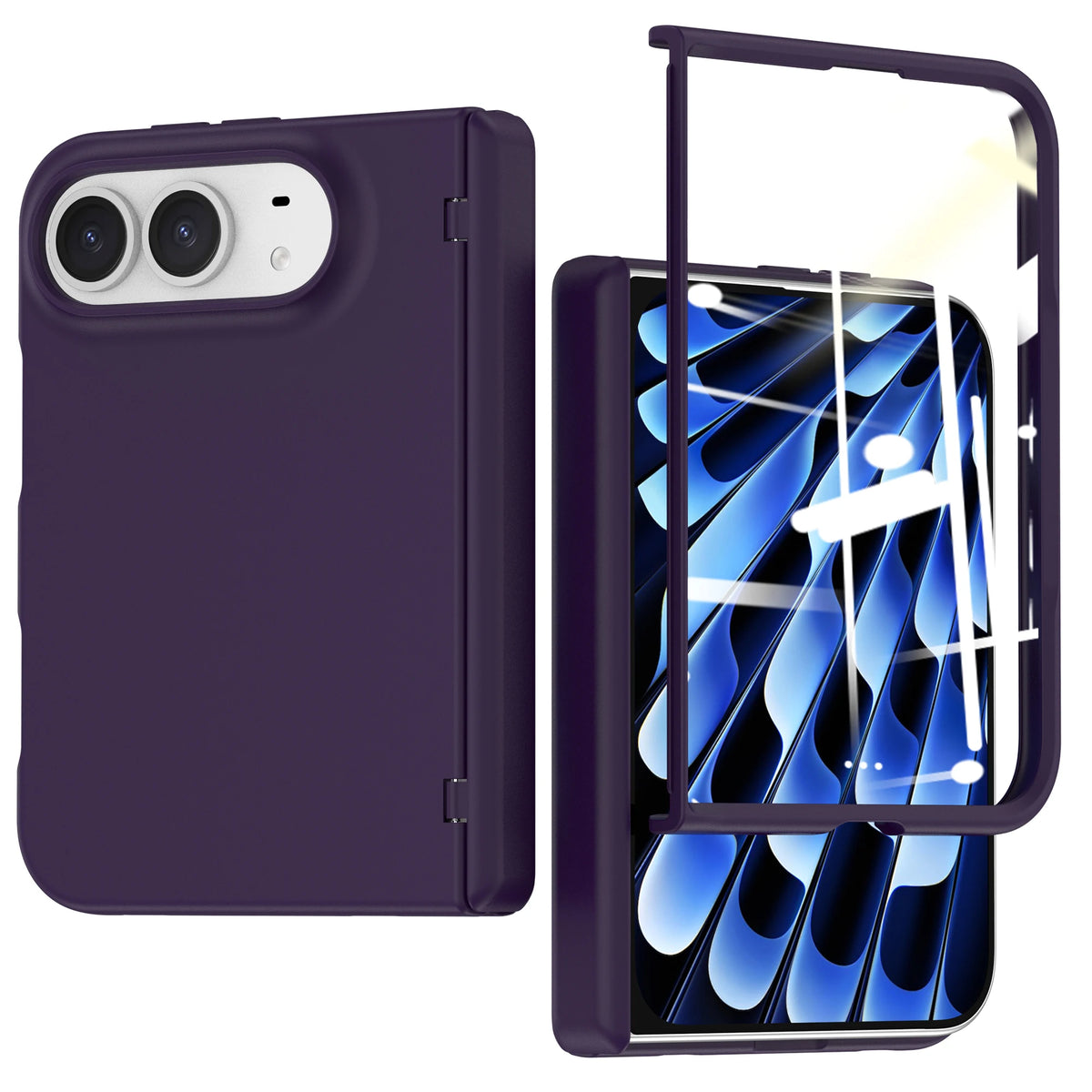 Full-Body Case with Hinge Protection and Built-In Tempered Glass Film for iPhone Duo