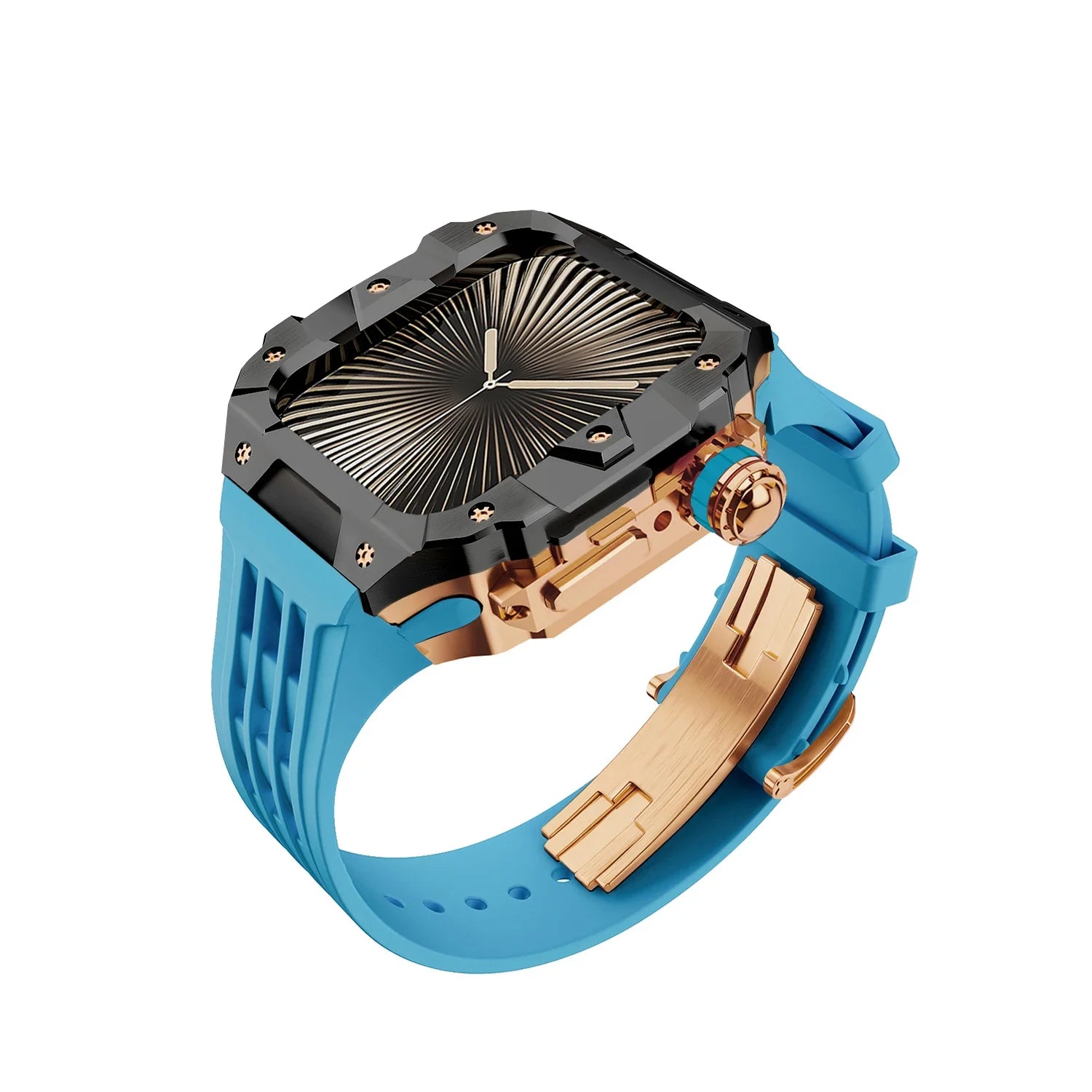 Luxury Stainless Steel Case & Silicone Strap Modification Kit for Apple Watch Series 10 (46mm)