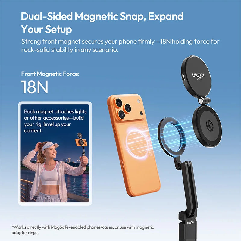Ulanzi MA90 Overhead Phone Stand with Magnetic Selfie Stick