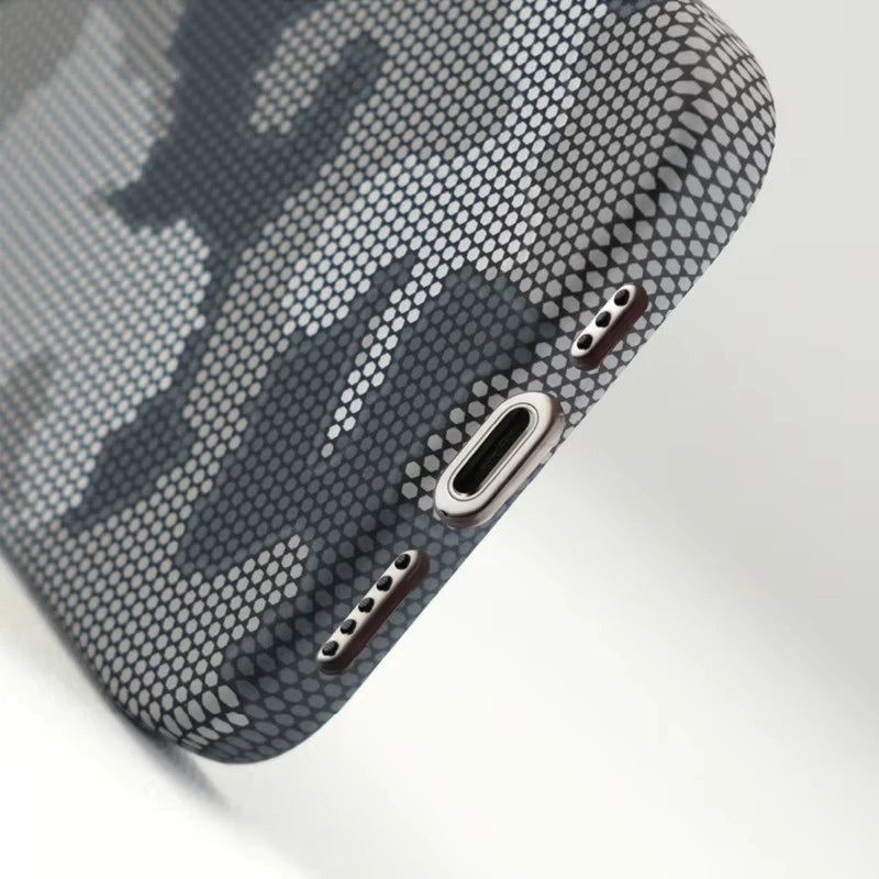 Rugged Camouflage Graffiti MagSafe Case with Alloy Lens Frame for iPhone 16 Series