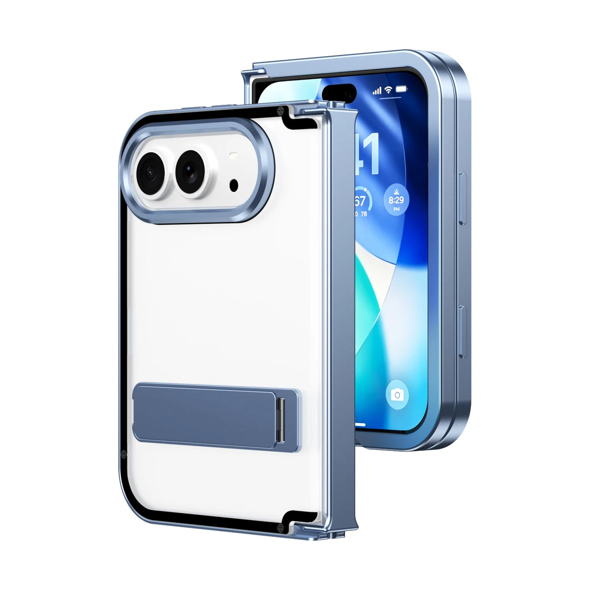 Aluminum Alloy Kickstand Case with Full Hinge Protection for iPhone Duo