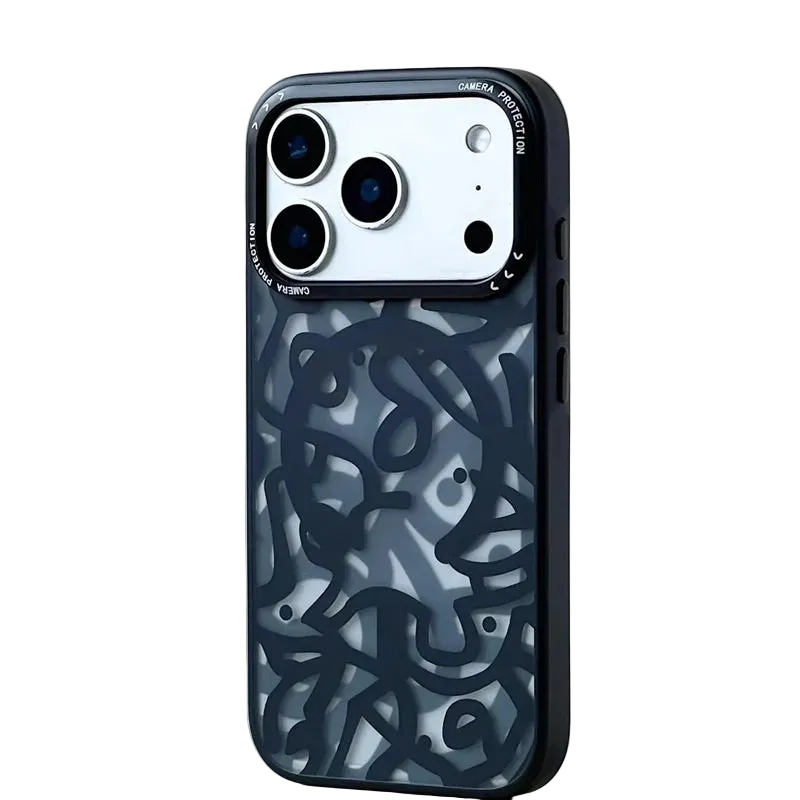 Frosted Graffiti MagSafe Case with Alloy Lens Cover for iPhone 17 Series