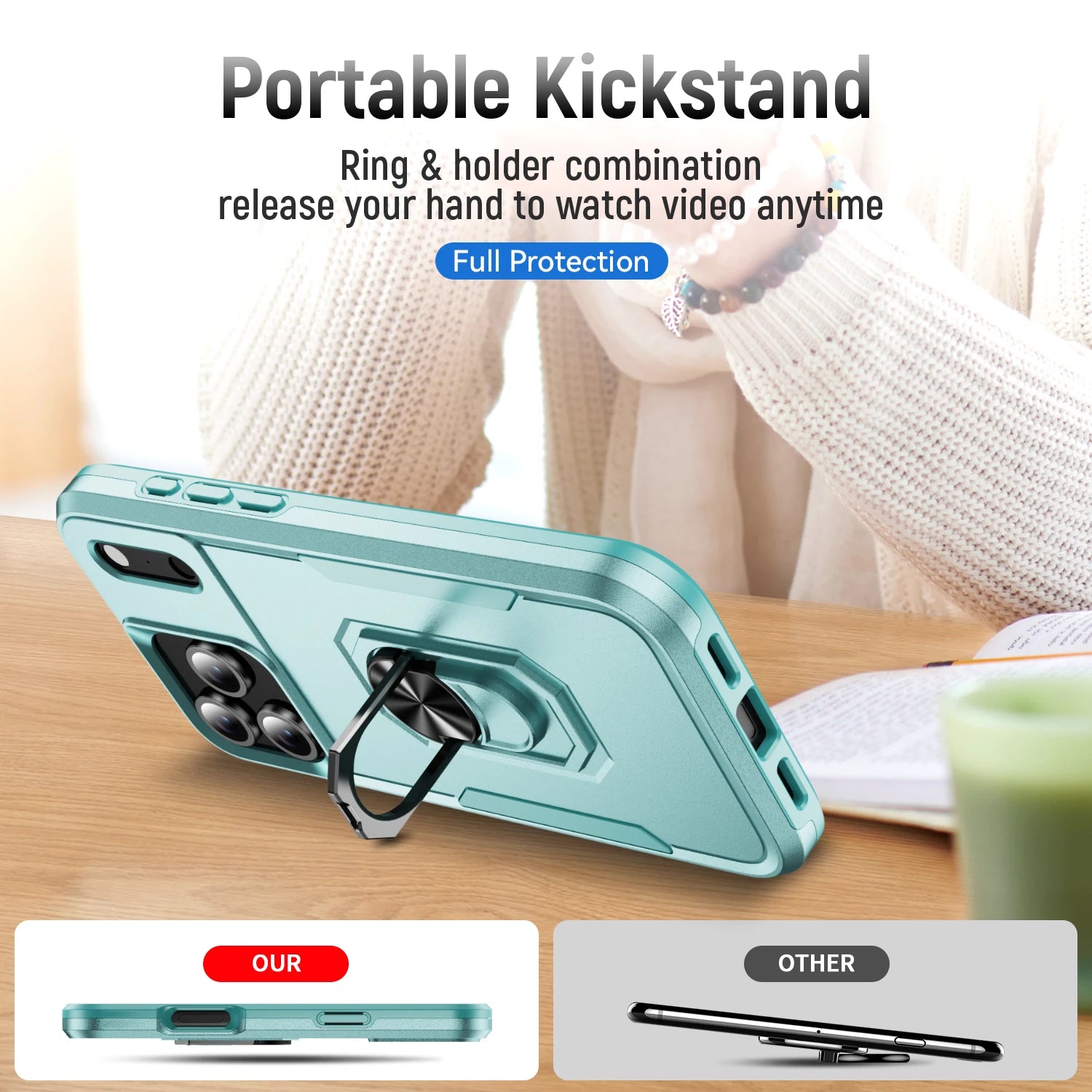 Military-Grade Dual-Layer Shockproof Case with Magnetic Ring for iPhone 17 Series