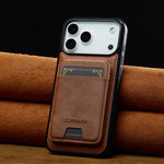 2-in-1 iPhone 17 Series MagSafe PU Leather Case with RFID Flip Card Holder