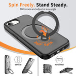 MagSafe Compatible Frosted Case with Metal Ring Stand for iPhone 17e