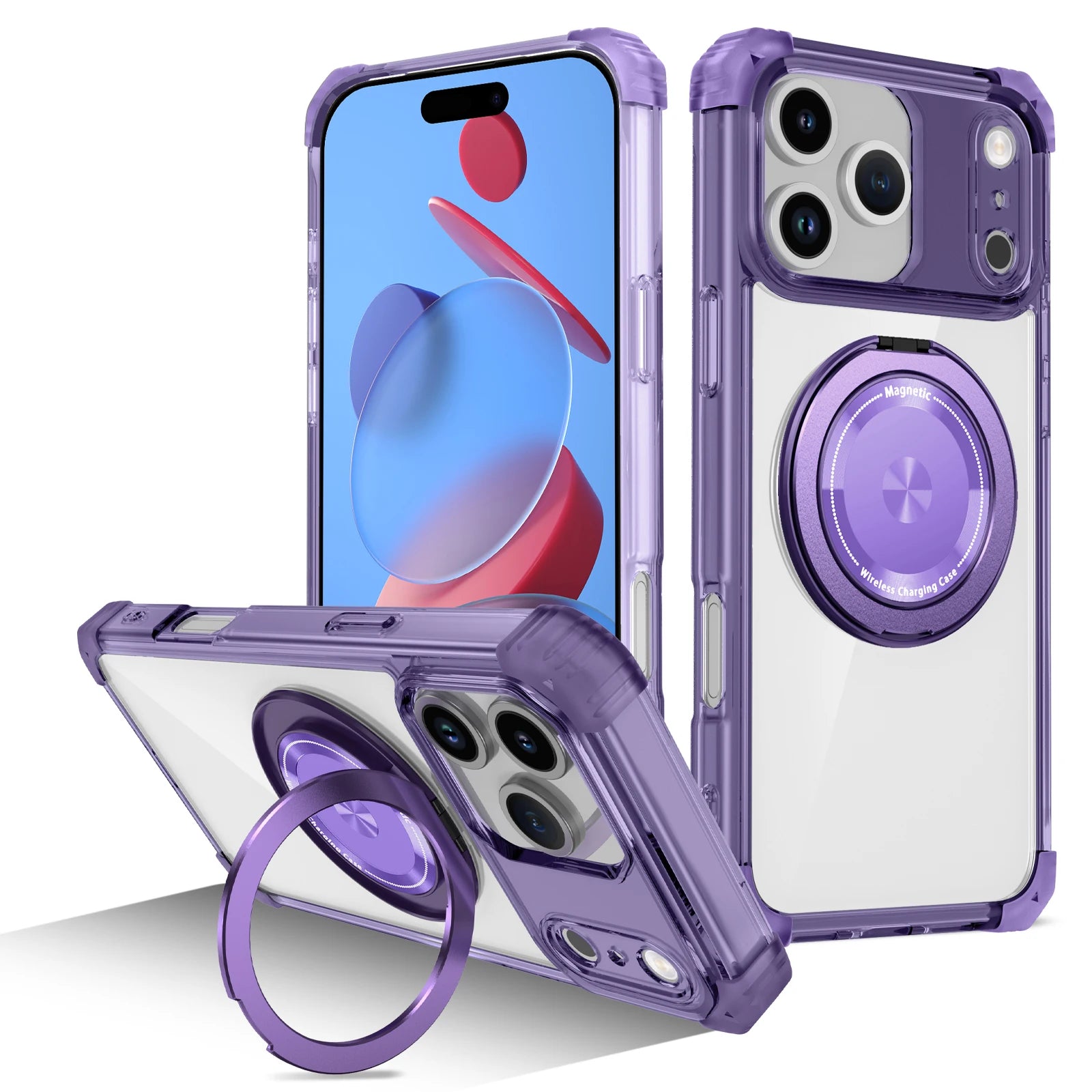 Shockproof Armor MagSafe Case with 360° Rotating Bracket for iPhone 17 Series