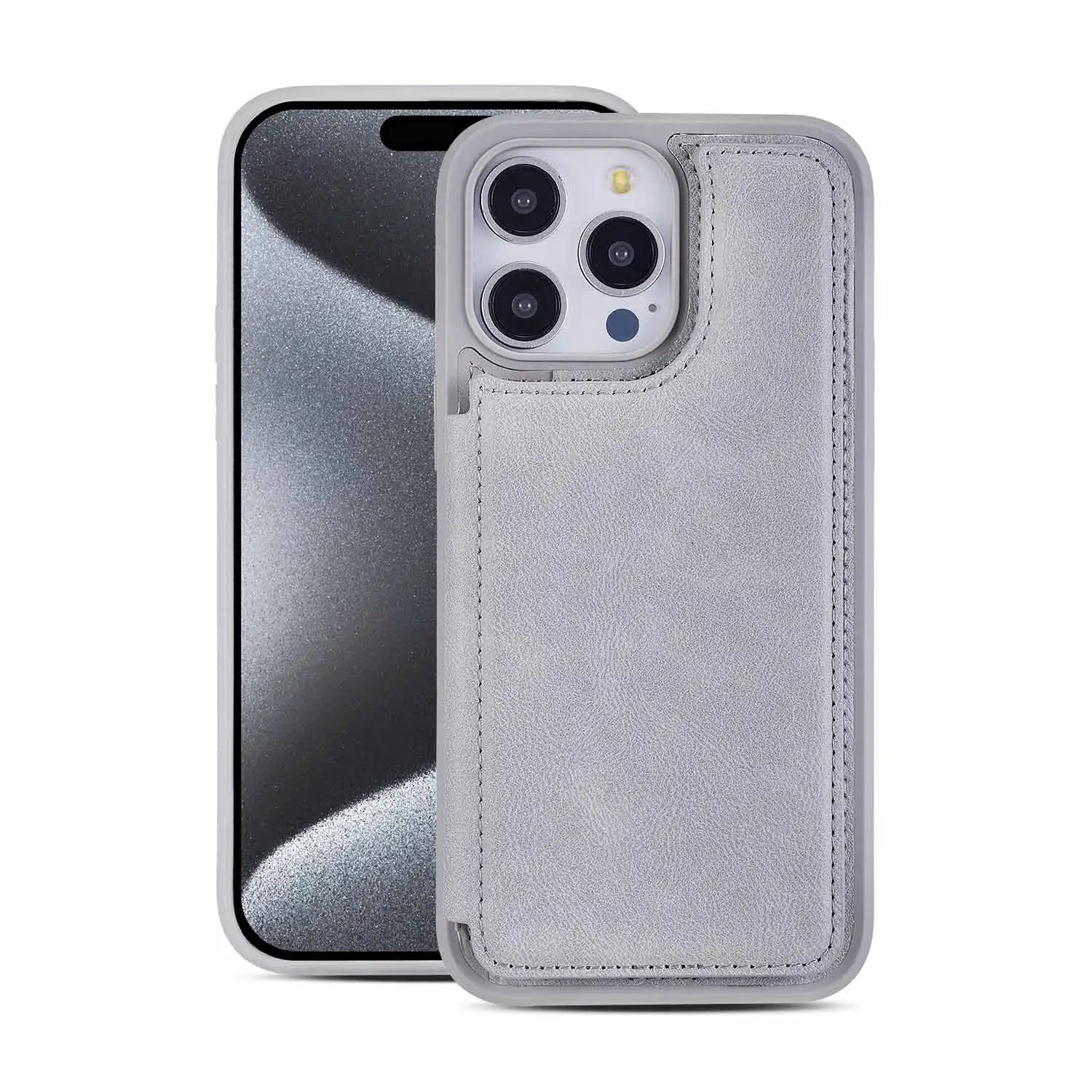 Shockproof Slim Case with Card Slot & Stand for iPhone 15 Series
