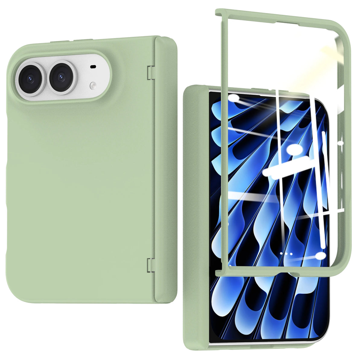 Full-Body Case with Hinge Protection and Built-In Tempered Glass Film for iPhone Duo
