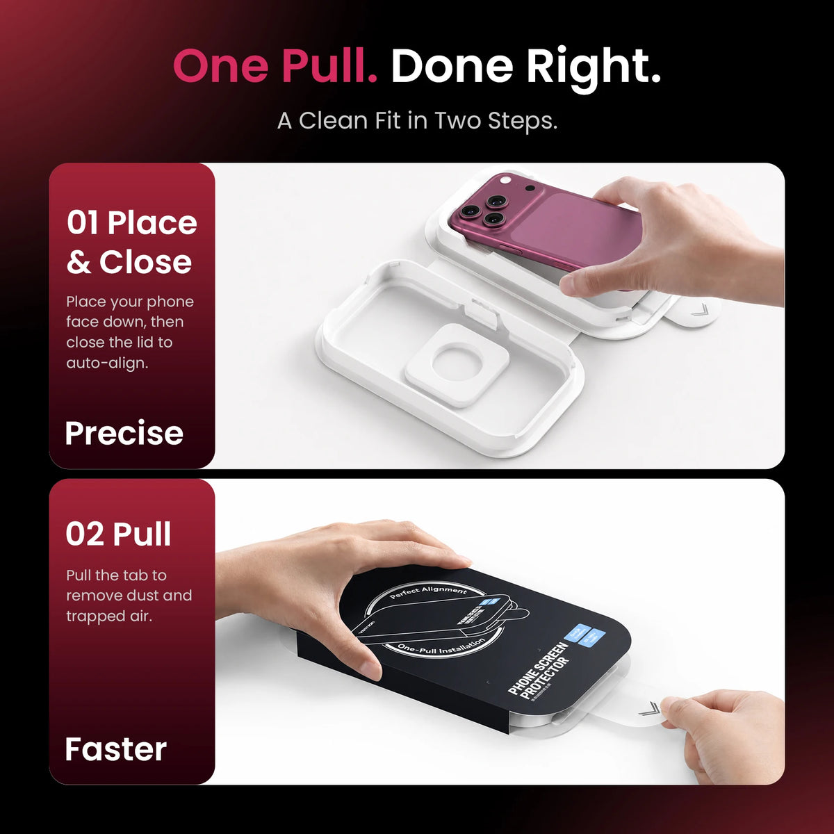 Vention HD Tempered Glass Screen Protector with Auto-Alignment Applicator for iPhone 18 Series