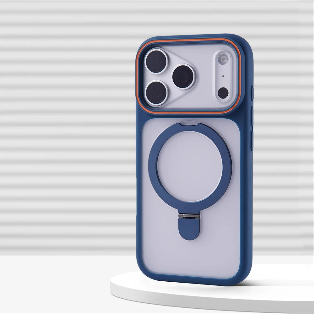 Shockproof Translucent MagSafe Kickstand Case with Raised Camera Ring for iPhone 18 Series
