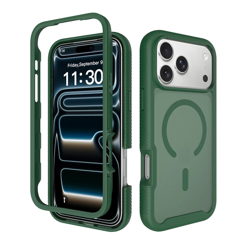 Translucent Matte MagSafe Case with Shock-Absorbing TPU Edge for iPhone 18 Series