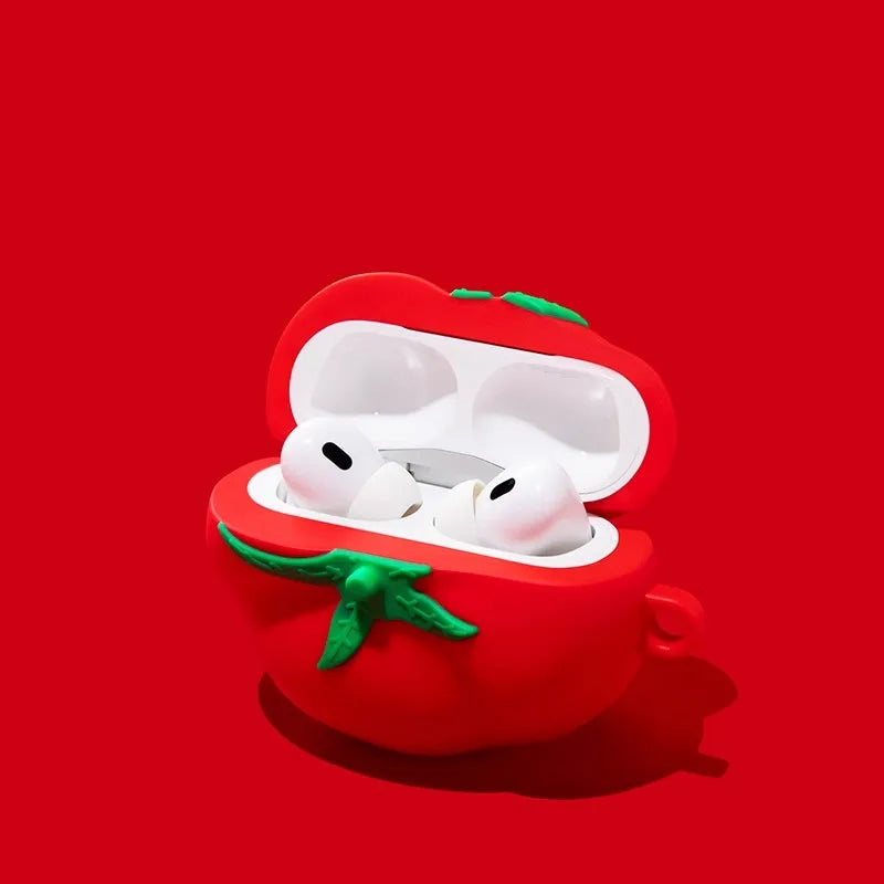 Soft Silicone Tomato Design Case for AirPods Pro 2