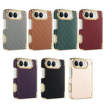 Leather Hinge Protection Case with Raised Camera Ring for iPhone Duo