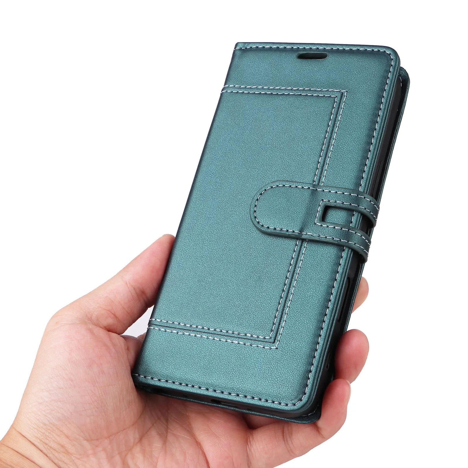 Samsung Galaxy S25 Series Book-Style Leather Case with Card Pocket and Stand