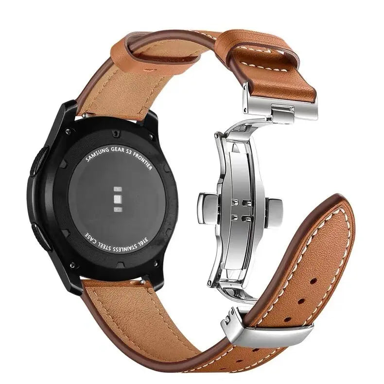 Luxury Leather Strap with Metal Buckle for Samsung Galaxy Watch 8 & Galaxy Watch 8 Classic