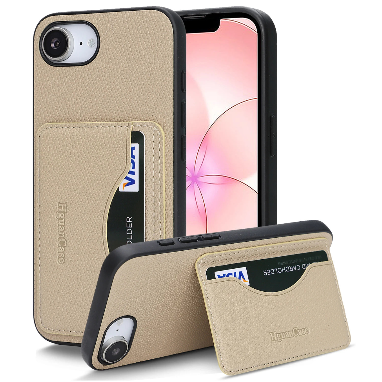 Luxury Shockproof Leather Case with Card Holder for iPhone 17e