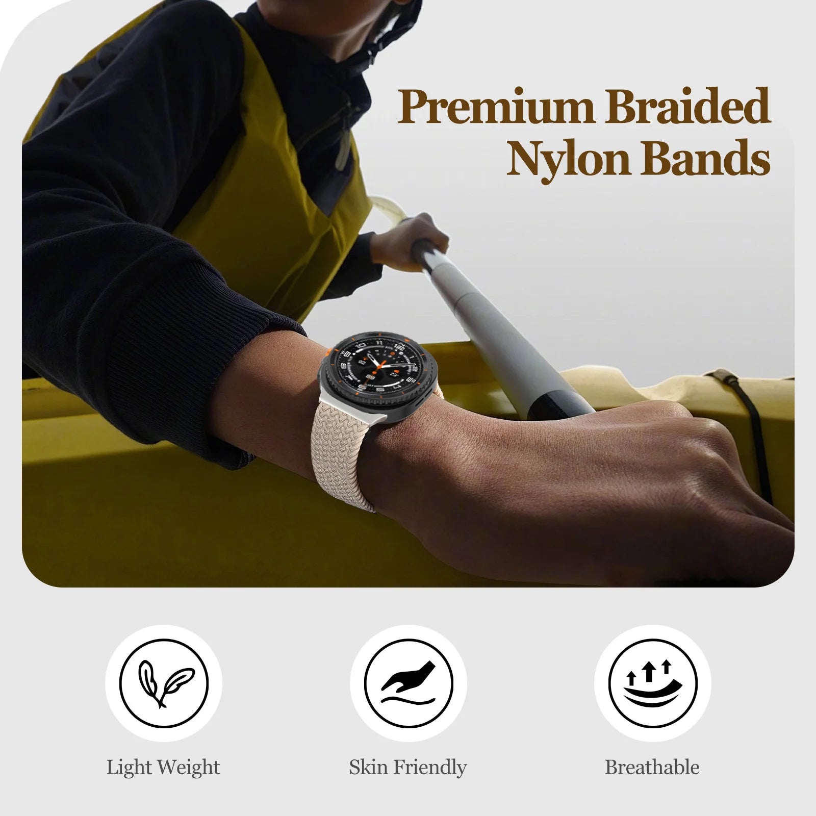 Magnetic Braided Nylon Wristband for Samsung Galaxy Watch 8 / Galaxy Watch 8 Classic