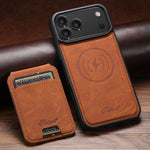 iPhone 17 Series MagSafe Leather Case with Detachable Card Sloth
