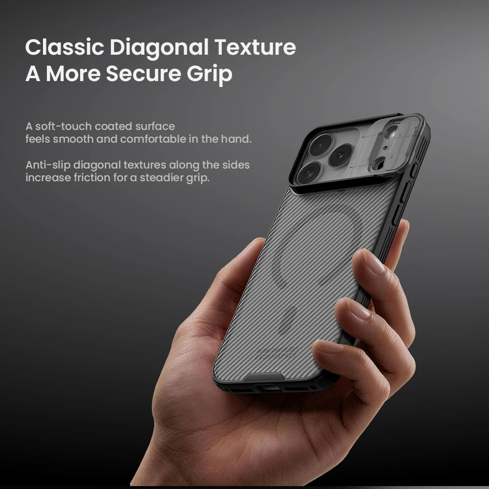 Sliding Camera Cover Case with Raised Edge Protection for iPhone 18 Series