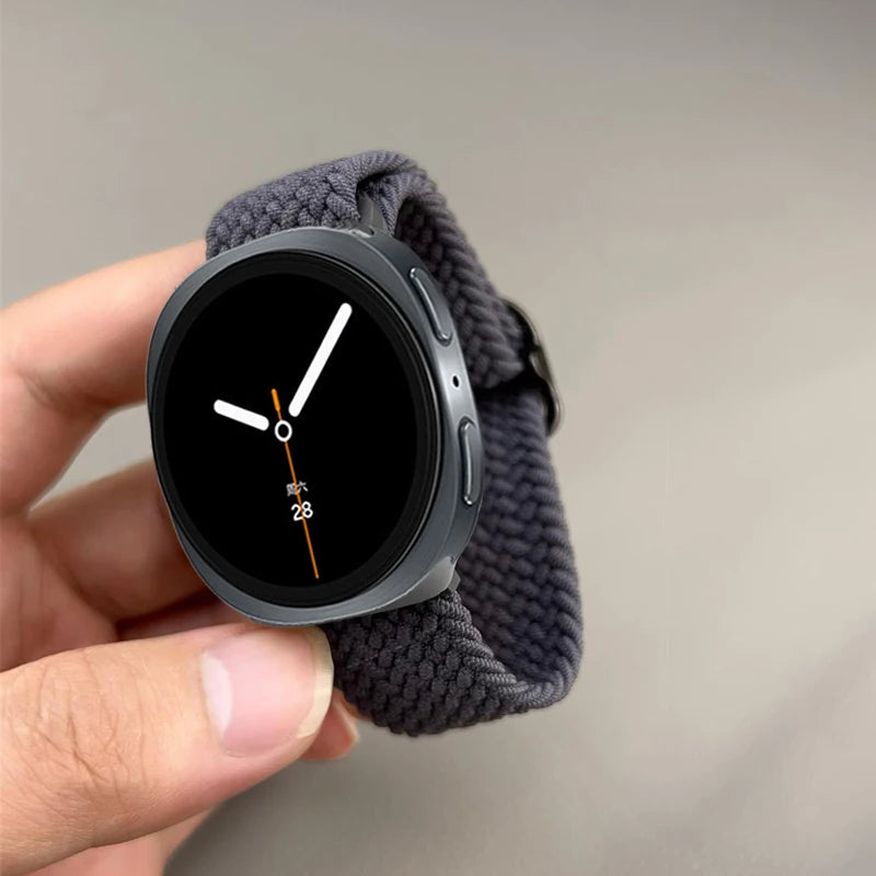 Adjustable Braided Nylon Bracelet for Samsung Galaxy Watch 8 / Galaxy Watch 8 Classic