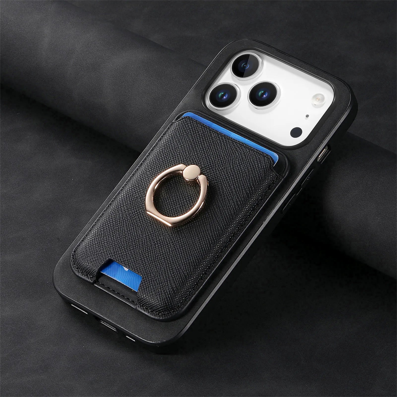 Premium Leather MagSafe Case with Detachable Card Slot for iPhone 17 Series