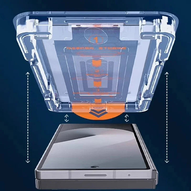 Samsung Galaxy Z Fold 7 Full Cover 9H Tempered Glass Screen Protector with Easy Installation Tray