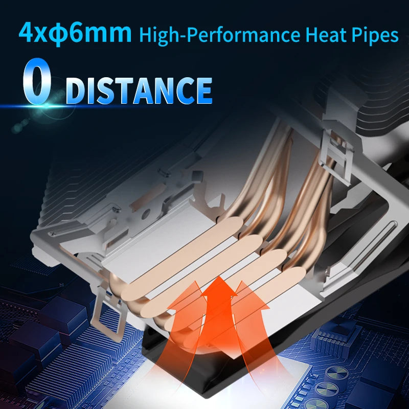 Power Train DL400T PRO V2 4 Heat Pipe CPU Cooler