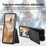 PU Leather Wallet Case with Finger Ring & Card Slot Holder for Motorola Razr 50 Ultra